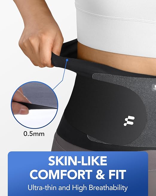 0.5mm Ultra Thin Back Brace for All Day Comfort, Wear under Clothes | Slim Fit & Invisible Back Support, Seamless Design, Removable Lumbar Pad, Adjustable Compression, Lower Back Pain Relief