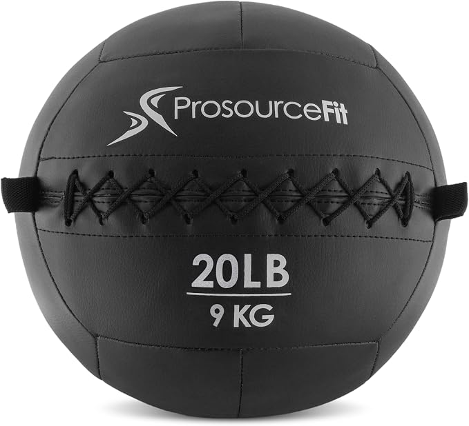 ProSource Soft Medicine Balls for CrossFit Wall Ball and Full Body Dynamic Exercises, Color-Coded Weights: 6, 8, 10, 14, 20, 25 lb.