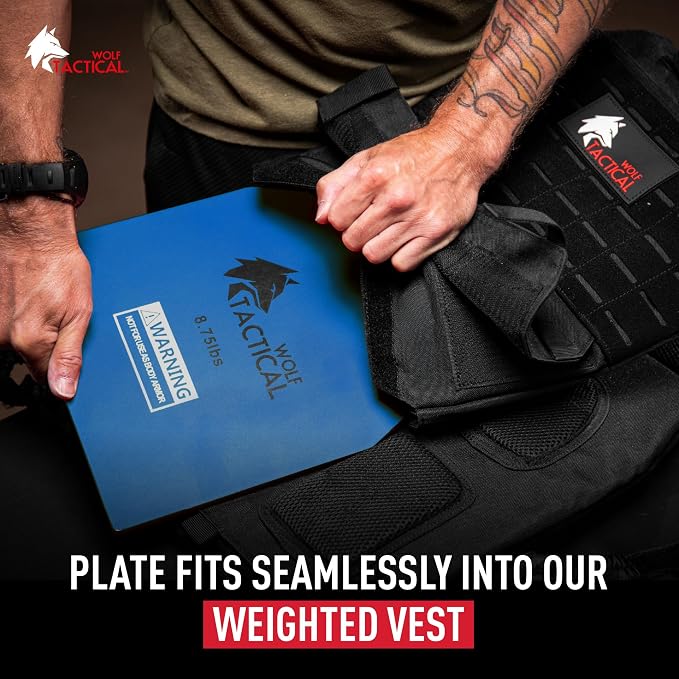 WOLF TACTICAL Weight Vest Plates - 5.75/8.75/14.5/19.75LB Pairs - WODs, Strength Training, Running, Heavy Workouts