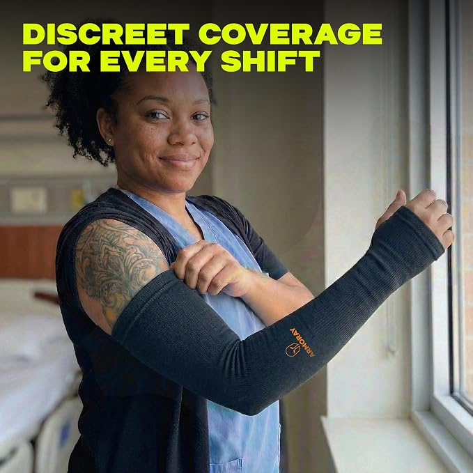 ARMORAY Arm Sleeves for Men and Women - UV Sun Protection Cooling Compression - Tattoo Cover Up Sleeve for Daily Wear & Work