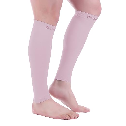 Doc Miller Calf Compression Sleeves 30-40 mmHg for Men & Women, 1 Pair | Knee High, Medical Grade, Footless Compression Socks, Shin Splints, Leg Swelling, Varicose Veins, Wide Calf, Nurses, Recovery