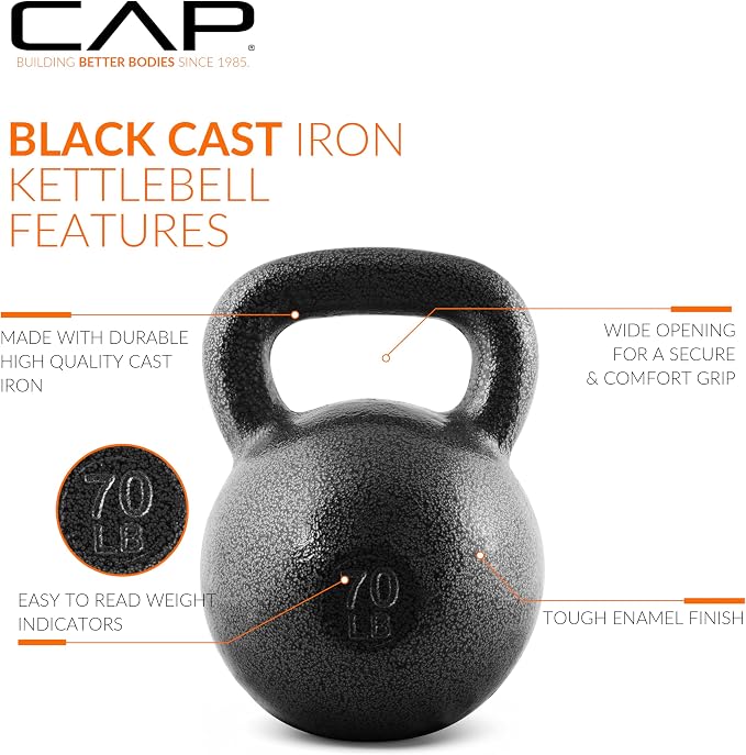CAP Barbell Cast Iron Kettlebell - Singles and Sets, Multiple Weight Choices