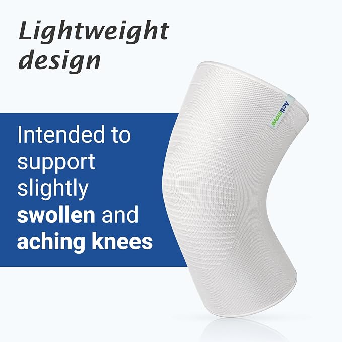 Actimove Everyday Supports Mild Knee Support - Mild Support, Lightweight, Easy to Apply for Slightly Swollen and Aching Knees – White, X-Large | White, X-Large, Light Support for Swollen Knees, Lightweight Design for Left or Right Wear