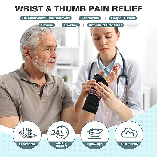 Medibot Wrist Brace & Thumb Spica Splint, for De Quervain's Tenosynovitis, Tendonitis, Carpal Tunnel & Arthritis Wrist Support Thumb Splint (Left Hand - XLarge)