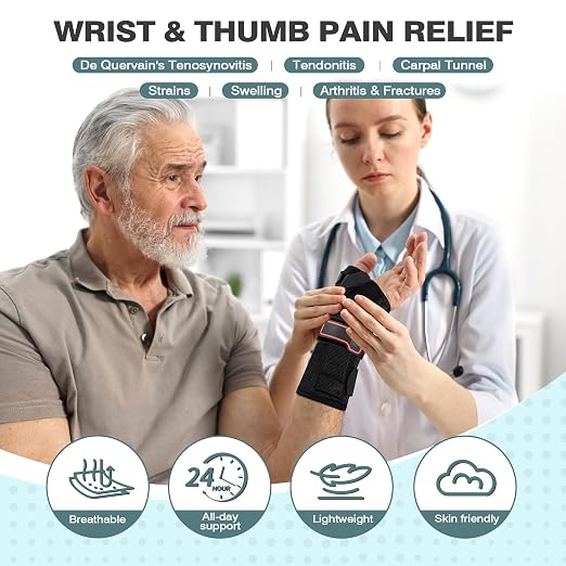 Medibot Wrist Brace & Thumb Spica Splint, for De Quervain's Tenosynovitis, Tendonitis, Carpal Tunnel & Arthritis Wrist Support Thumb Splint (Left Hand - Small)