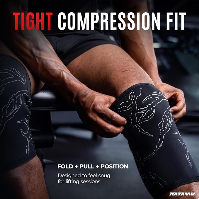 Gothic 7mm Neoprene Knee Sleeves for Weightlifting — Premium Compression Support for Men and Women, Powerlifting, Squats and Strength Training, IPL Pair | Compression Support for Men and Women, Powerlifting, Squats and Strength Training, IPL Pair