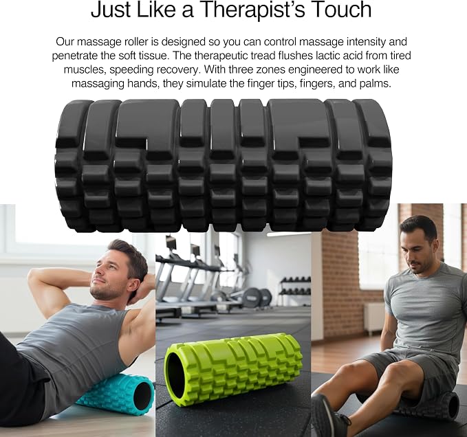 321 STRONG 5-in-1 Massage Set, Complete Mobility Kit for Workout Recovery | Deep Tissue Roller for Legs, Spikey Foot Ball, Hamstring Stretch Strap, Quad Roller Stick, Carry Bag