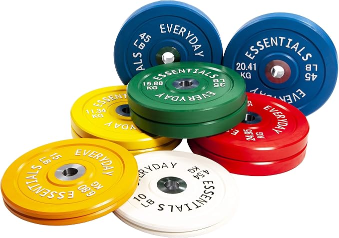 BalanceFrom Color Coded Olympic Bumper Plate Weight Plate with Steel Hub