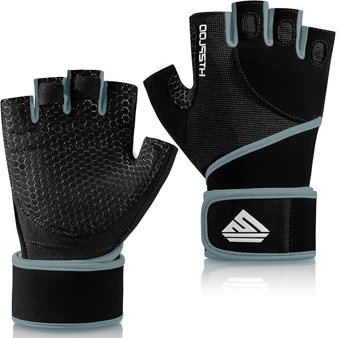 Workout Gloves Gym Gloves Weight Lifting Gloves for Men Women with Full Palm Pad,Strong Wrist Wraps Support,Enhanced Grip,for Fitness,Training,Weightlifting,Exercise