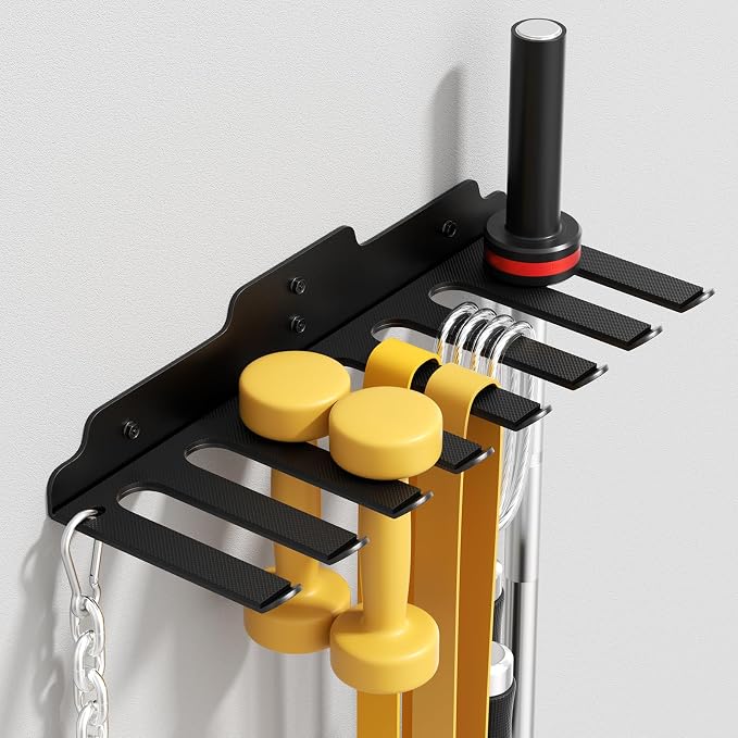 XZHXFX Barbell Wall Holder,Barbell wall Mount Hanger, | Garage Gym Bar Wall Rack,Vertical Olympic Hanger wall Mount Rack,Space Saving Gym Accessory,Holds Under 33mm Bar