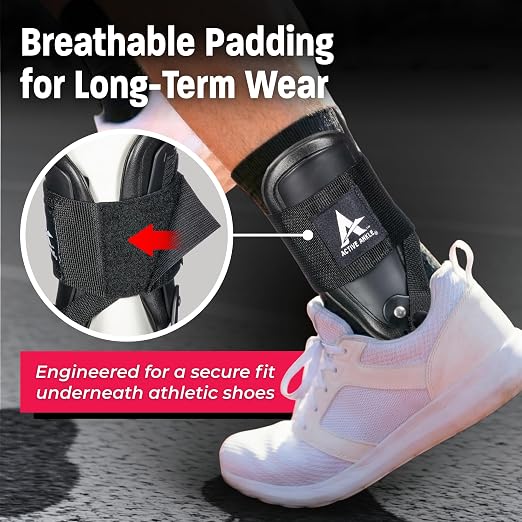 Active Ankle T2 Ankle Brace, Small, Black, Rigid Support for Men 5-7 & Women 6-8 Shoe Size, Adjustable Brace for Sprained Ankle, Volleyball & Cheerleading, Lightweight EVA Padding, Fits Left or Right Foot