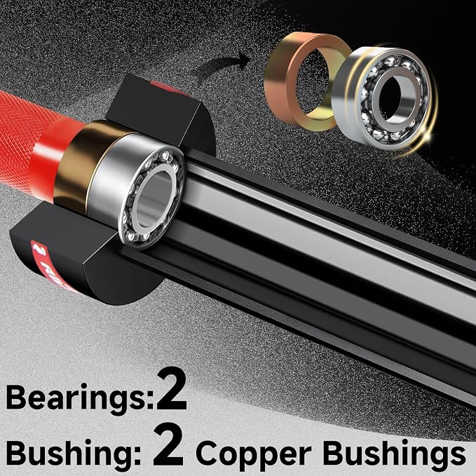 Ceramic Olympic Barbell 4/5/6FT – Short 2" Bar for Home Gym | Alloy/A3/45 steel. 400-500LB. 28mm knurled grip. Brass bushings. Squat, bench, deadlift, hip thrust. Fits standard plates.