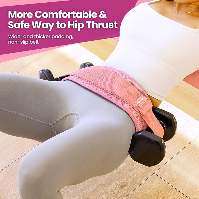 Hip Thrust Belt, Balency Hip Thrust Belt for Dumbbells Heavy, Booty Belt for Hip Thrust, Slip-Resistant Padding Hip Thrusts Belt for Gym or Home Workouts, Hip Thrust Band for Dumbbell Kettlebell Plate