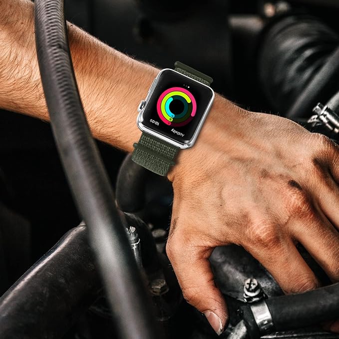 Sport Loop Band Nylon Women Men Stretchy Elastic Braided Wristband | Nylon Sport Loop Wristband Compatible with Apple Watch Ultra 2 38/40/41/42/44/45/46/49mm For iWatch Series 1-11 SE