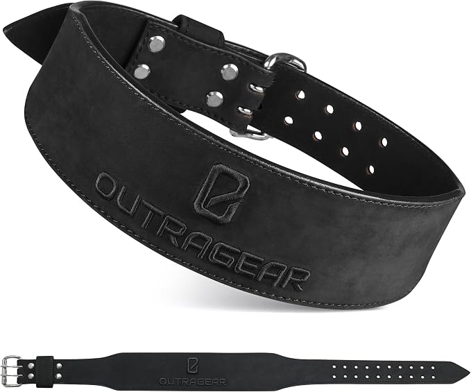 Real Leather Weight Lifting Belt - 7mm Gym Belt for Strength Training - Adjustable Buckle Weight Lifting Belts for Men & Women with Core Back Support