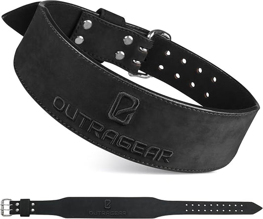 Real Leather Weight Lifting Belt - 7mm Gym Belt for Strength Training - Adjustable Buckle Weight Lifting Belts for Men & Women with Core Back Support