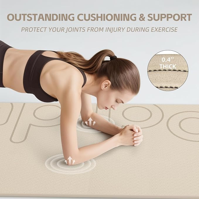 PAIDU Large Yoga Mat, 72"x36"x2/5" POE Non-Slip Exercise Mat | 10MM Thick, POE, non‑slip, ideal for home gym, yoga, pilates, fitness & floor use