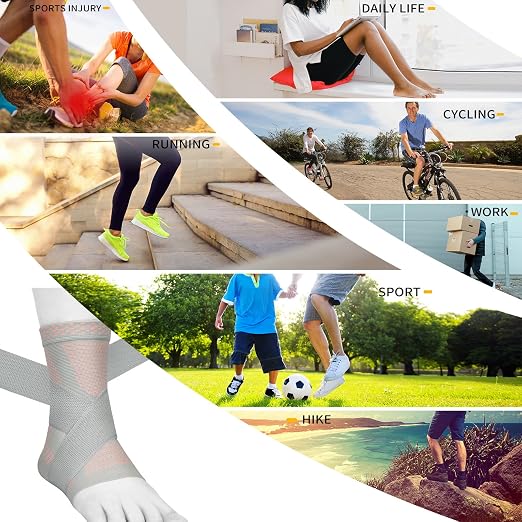 Ankle Brace for Men and Women Adjustable Compression Support (1Pair, Small) | Removable Figure-8 Straps, Anatomical fit - Ankle Sprains & Tendonitis & Plantar Fasciitis & Sports & Injury Recovery