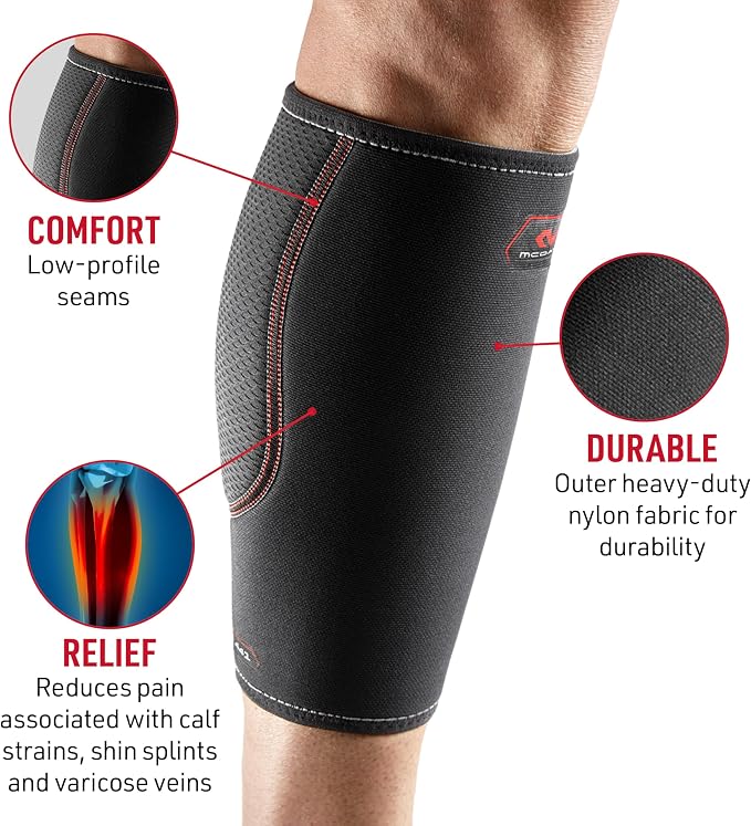 McDavid Calf Compression Sleeve for Men and Women – Latex-Free Light Support for Shin Splints, Varicose Veins, Calf Strains – for Running, Walking, Hiking