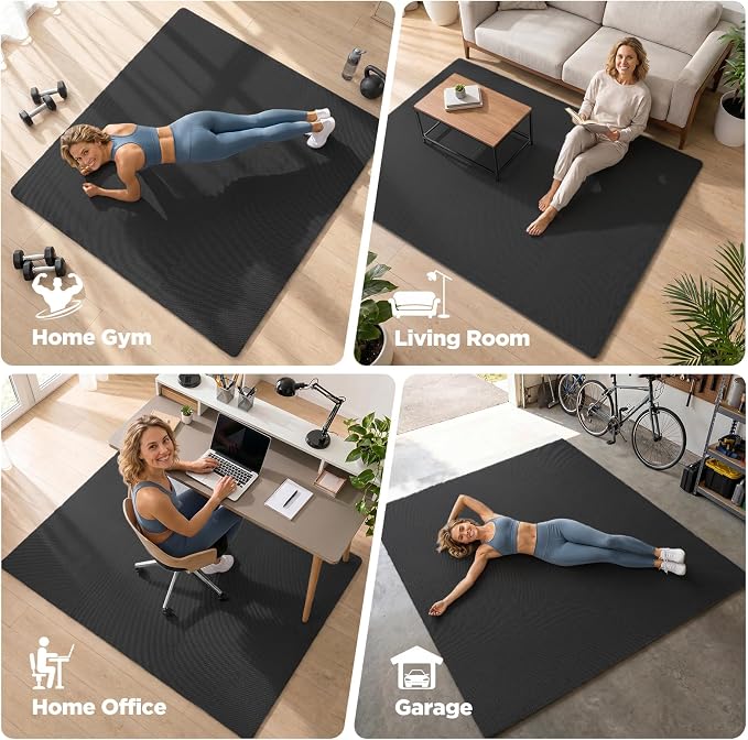 AIRHOP 18 PCS Gym Floor Mat, EVA Foam Puzzle Gym Mat, High-Density Interlocking Foam Floor Tiles for Home Gym, Play Workout Garage Kitchen Flooring 12.6"x12.6"x0.4"
