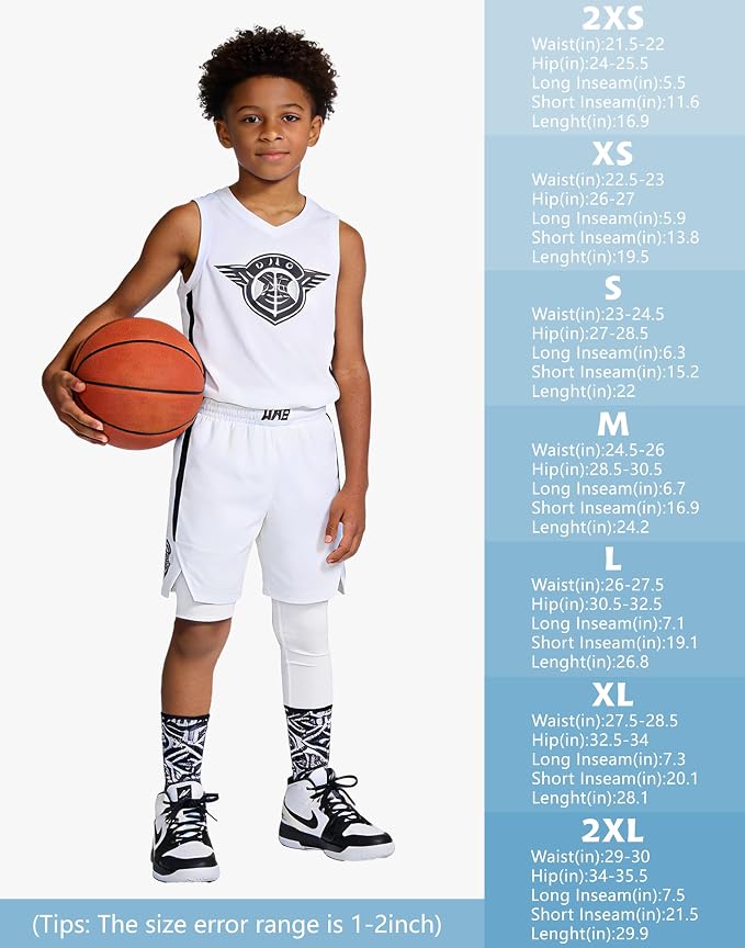MIVEI One Leg Compression Tights Youth Boys Basketball Leg Sleeve | Kids Compression Pants Girls' Single Leg Tights 3/4 Leggings for Baseball Softball Soccer Running Football, Sports Base Layer