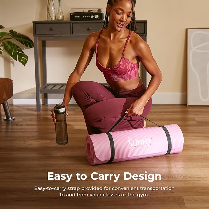 Sunny Health & Fitness Exercise Yoga Mats - Non-Slip Support for Home & Gym