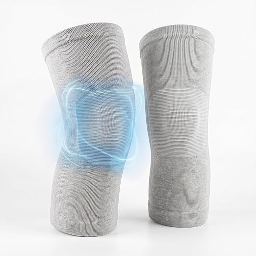 Braventure Bamboo Knee Compression Sleeve 1 Pair For Women & Men, Large | Knee Brace for Arthritis-Related Pain Relief,Soft Breathable Knee Support, Joint Pain Relief, Workout, Stairs, Night Recovery