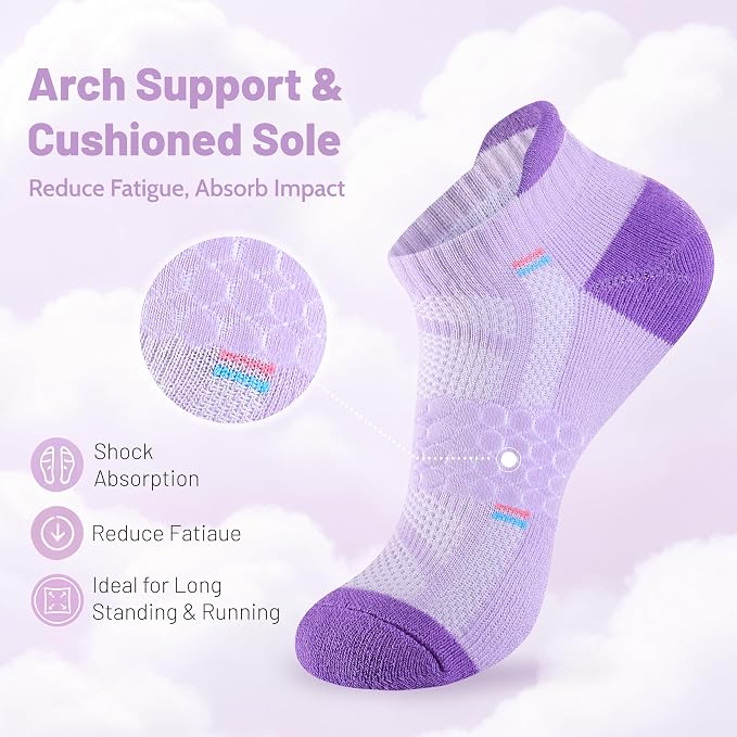 MAXTOP Ankle Compression Socks for Men Women-Cushioned Arch Support,Anti Blister,Plantar Fasciitis Relief 3/5 Pairs