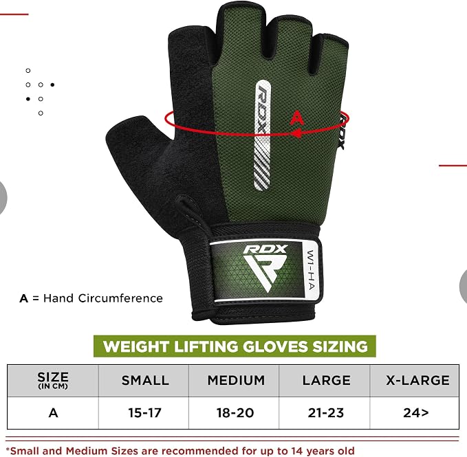 RDX Weight Lifting Gloves Gym Fitness Workout, Anti Slip Padded Full Palm Protection, Ultra Ventilated, Bodybuilding Strength Training HIIT WOD Exercise, Half Finger Men Women Cycling Rowing Climbing