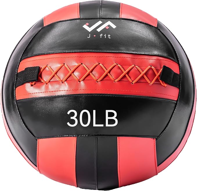 JFit Wall Ball – Premium Soft Weighted Exercise Ball for Strength, Conditioning, Gym & Home Workouts, 4-30 LB