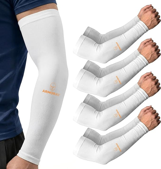 ARMORAY Arm Sleeves for Men and Women - UV Sun Protection Cooling Compression - Tattoo Cover Up Sleeve for Daily Wear & Work