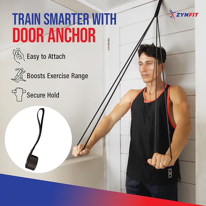 Pull Up Bands, Resistance Bands Set with Door Anchor, 5-Level Pull Up Assistance Bands for Working Out, Workout Bands for Home Gym