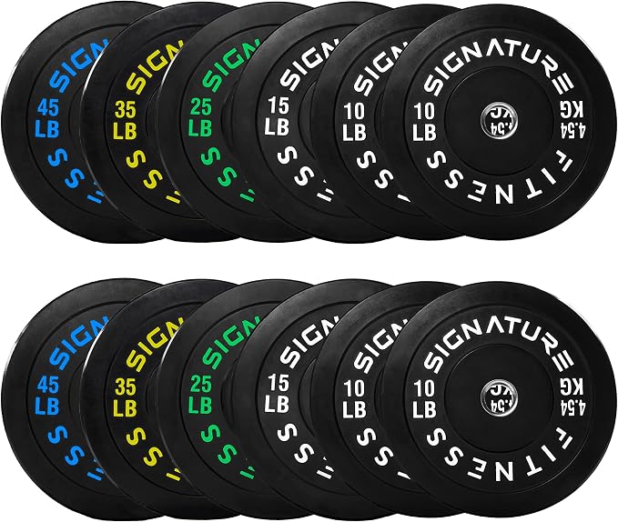 Fitvids 2-Inch Olympic Rubber Weight Plates Sets, Bumper Plates Set with Barbell for Strength Training, 180-390 Lbs Multiple Options