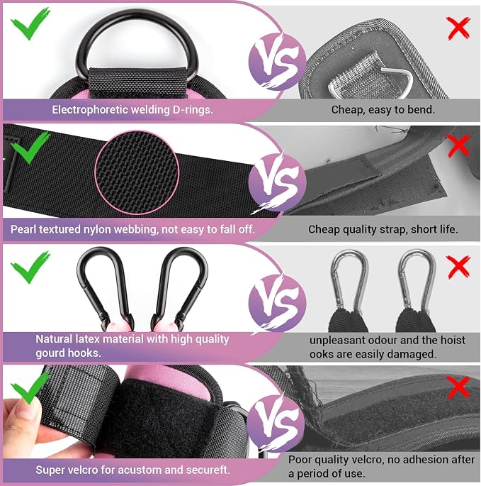 Ankle Resistance Bands with Cuffs, Leg Exercise Equipment with Poster | Ankle Bands for Working Out, Kickbacks Hip, Leg Glute, Resistance Workout Equipment for Women