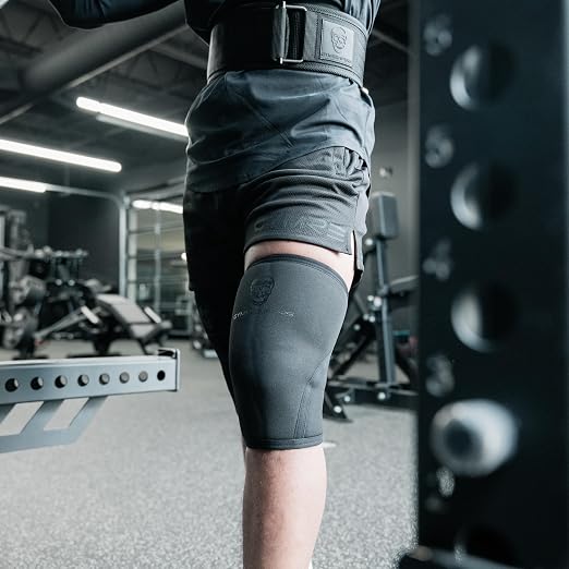 Gymreapers Knee Sleeves (1 Pair) with Gym Bag - IPF Approved - Support Compression Brace for Squats, Fitness, Weightlifting, Cross Training, Powerlifting - 7MM Neoprene Sleeves - For Men & Women (Black/Black, X-Large)