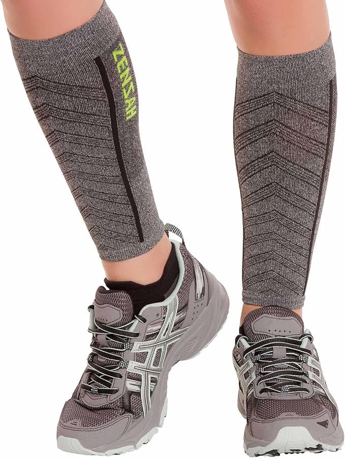 Zensah Featherweight Compression Leg Sleeves - Relieve Shin Splints, Calf Strains