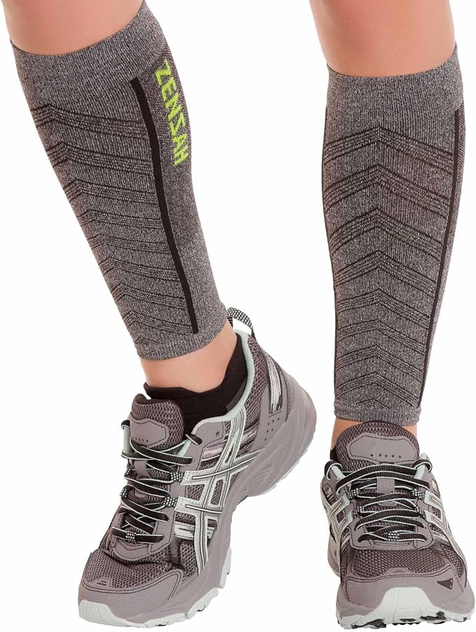 Zensah Featherweight Compression Leg Sleeves - Relieve Shin Splints, Calf Strains