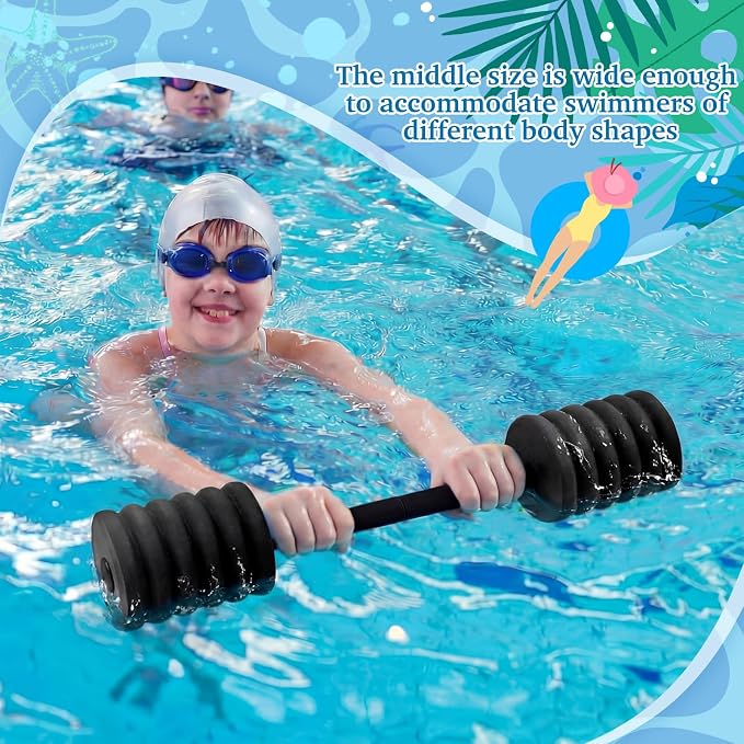 Soulchen Long Aquatic Exercise Dumbbells Pool Exercise Foam Water Weights Dumbbell Aquatic Pool Barbells with High Density EVA Foam for Swim Water Aerobics Workouts Loss