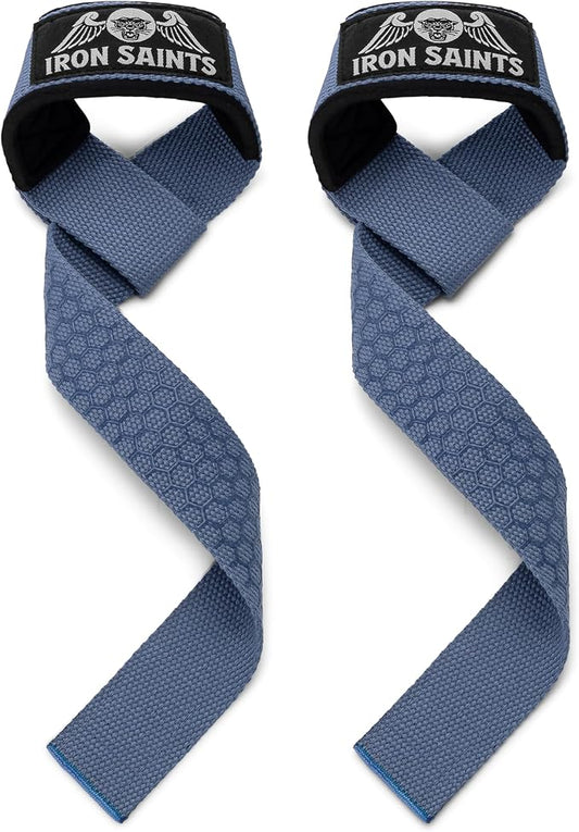 — Padded Weightlifting Wrist Straps — Silicone Grip Lifting Straps for Deadlifts, Powerlifting, Bodybuilding & Strength Training — Cotton Deadlift Straps for Men & Women (Pair)