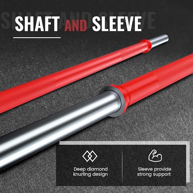 TECHNOAGE Steel Standard Barbells for 1-Inch Plates, 350LB | Standard steel bars for 1-inch plates with 350LB capacity, knurled grips, and compact 5FT or 6FT options