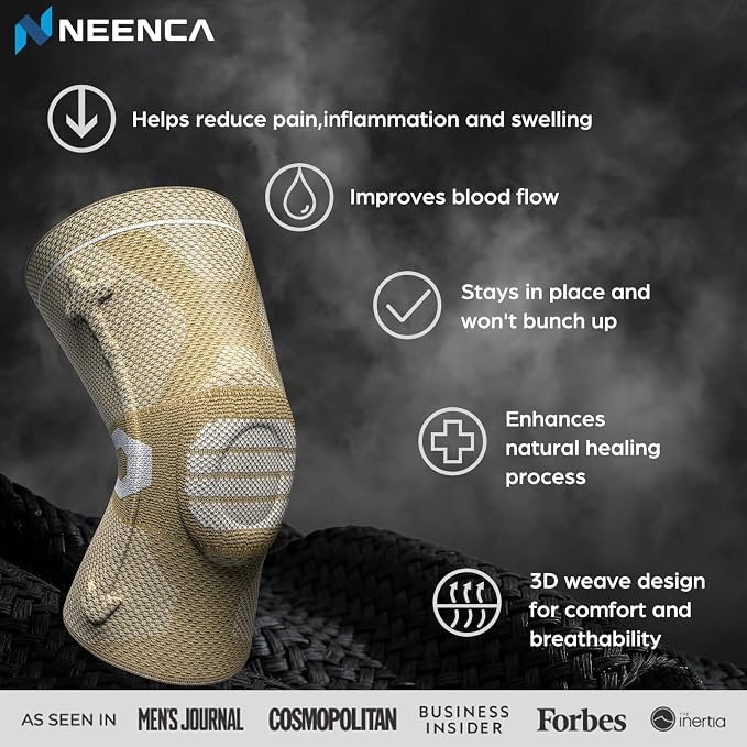 NEENCA Professional Knee Brace, Medical Knee Support for Women & Men Relief | Upgraded Version, Patented Patella Gel Pad & Side Stabilizers, For Knee Pain, Swelling, ACL,PCL, Circulation, Sports, Workout