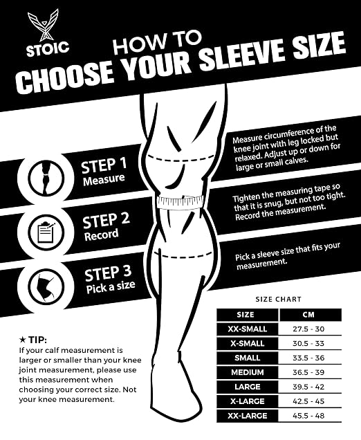 Stoic 7mm Neoprene Knee Sleeves for Men & Women - Black Label, Small