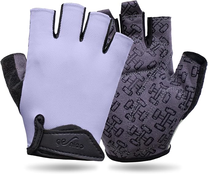 Workout Gloves for Women Men, Full Palm Silicone Grip, Padded Half Finger Gloves for Gym, Weight Lifting, Cycling