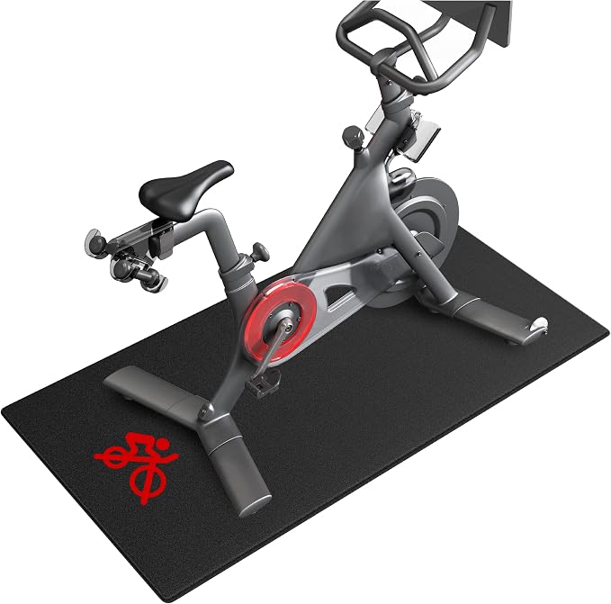 Bike Mat Compatible with Peloton Bike, 6mm Floor Protector | 6mm bike mat compatible with Peloton bike, providing non-slip waterproof protection for hardwood or carpet