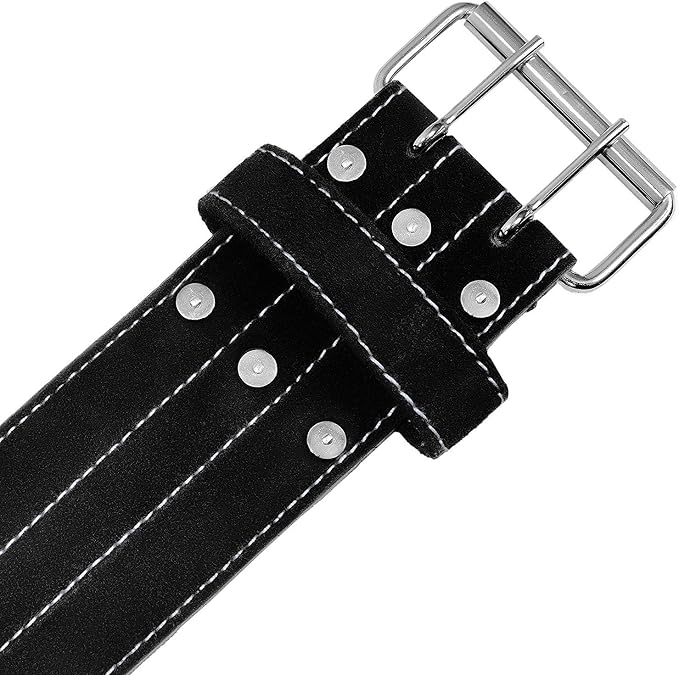 Hawk Sports Double Prong Powerlifting Belt for Men & Women, 10mm Thick, 4" Wide Suede Leather Weightlifting Belt, for Doing Heavy Weight Workouts like Deadlifts & Squats at Full Power