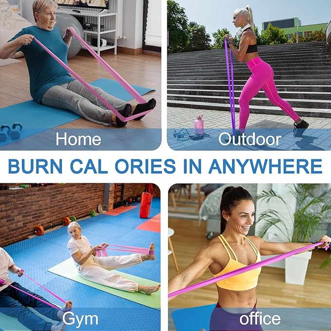 Resistance Bands for Working Out, Physical Therapy, Exercise, Pilates, Yoga | Latex-Free Stretch Bands for Women or Men, Elastic Exercise Bands Set for Stretching, fitness, Rehab, Workout, Gym and Home