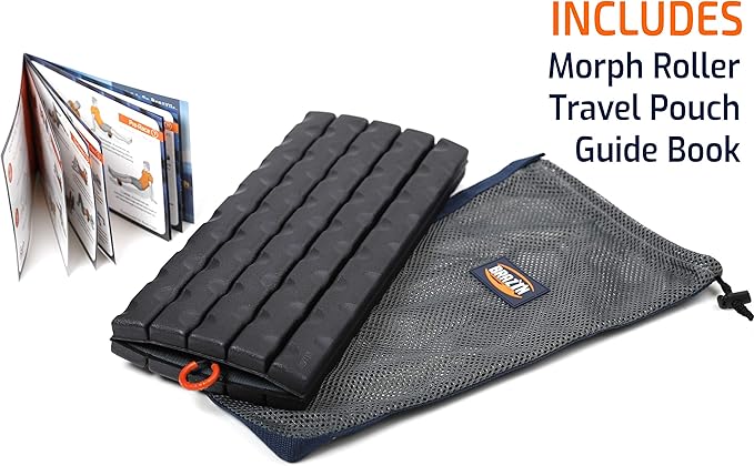 Brazyn Morph Foam Roller: Collapsible Travel Foam Roller for Back Pain Relief, Workout Muscle Recovery, Back Massager, Deep Tissue Leg Massage, Back Cracker (Midnight, Traditional)
