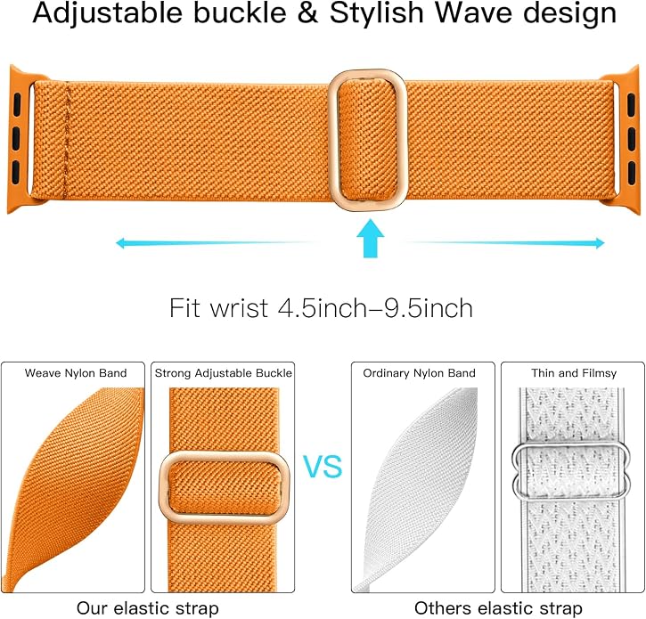 Lerobo Braided Band Compatible with Apple Watch Series 11 10 9 8 7 46mm 45mm 41mm Ultra SE 3 2 1 49mm Series 6 5 4 3 44mm 40mm 38mm 42mm Men iWatch Bands Women Stretchy Nylon Solo Loop Sport Strap