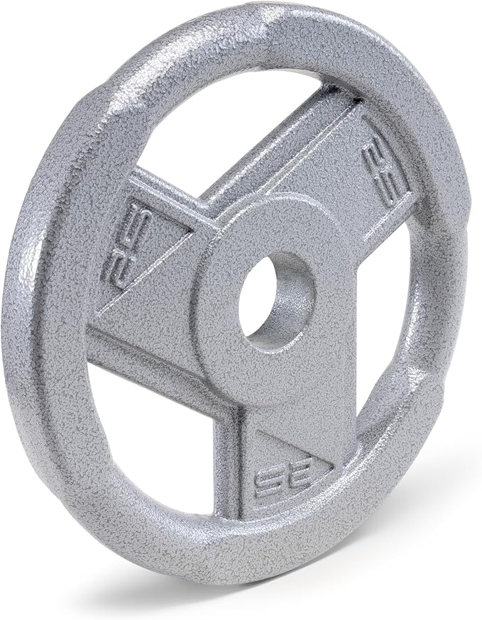 Marcy Classic 2" Cast Iron Olympic Grip Plates for Strength Training and Weightlifting