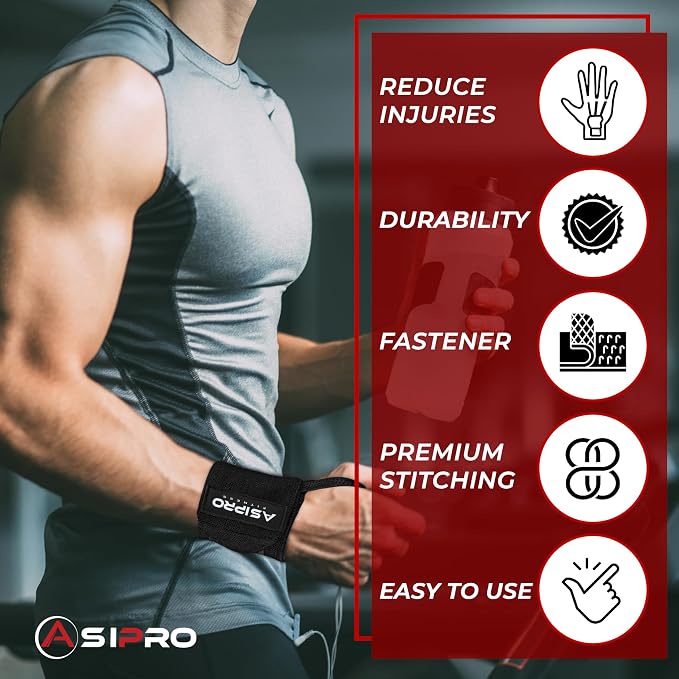 Wrist Wraps for Weightlifting 18" Wrist Straps for Weightlifting Weight Lifting Wrist Wraps for Men & Women, Muñequeras para Gym Wrist Support for Working Out, Gym Wrist Wraps for Powerlifting